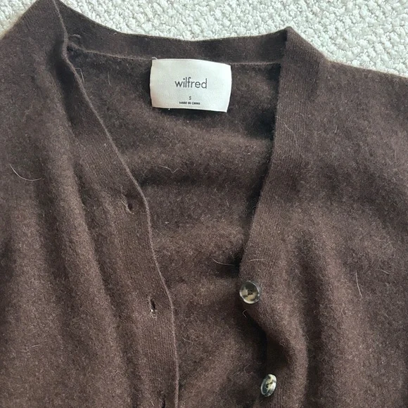 Wilfred Dark Brown Button-Up Cardigan - Picture 2 of 3